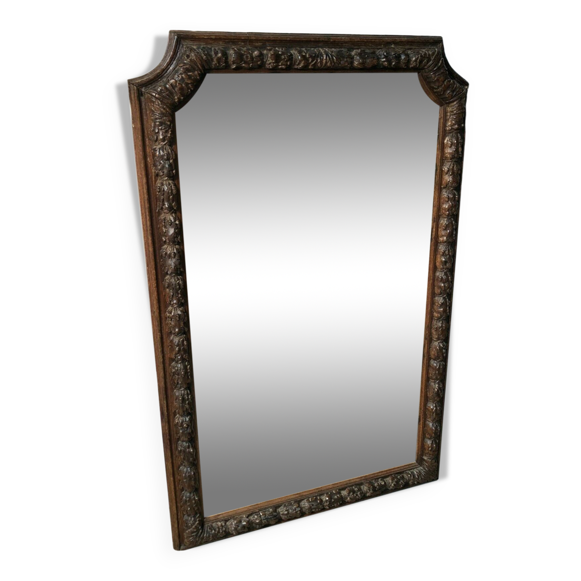 Mirror carved wooden frame late 17th century 137x70 cm