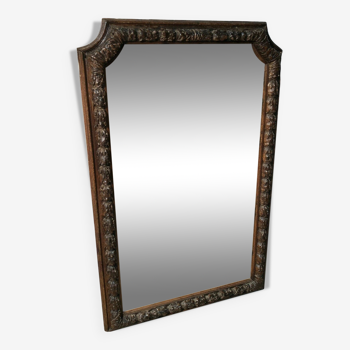 Mirror carved wooden frame late 17th century 137x70 cm