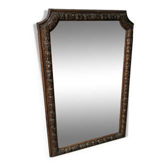 Mirror carved wooden frame late 17th century 137x70 cm