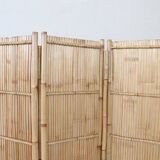 Vintage 3-panel bamboo screen, 1980s