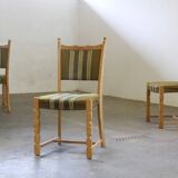 Vintage 1960s, brutalist Danish modern oak dining chairs by Henning Kjærnulf