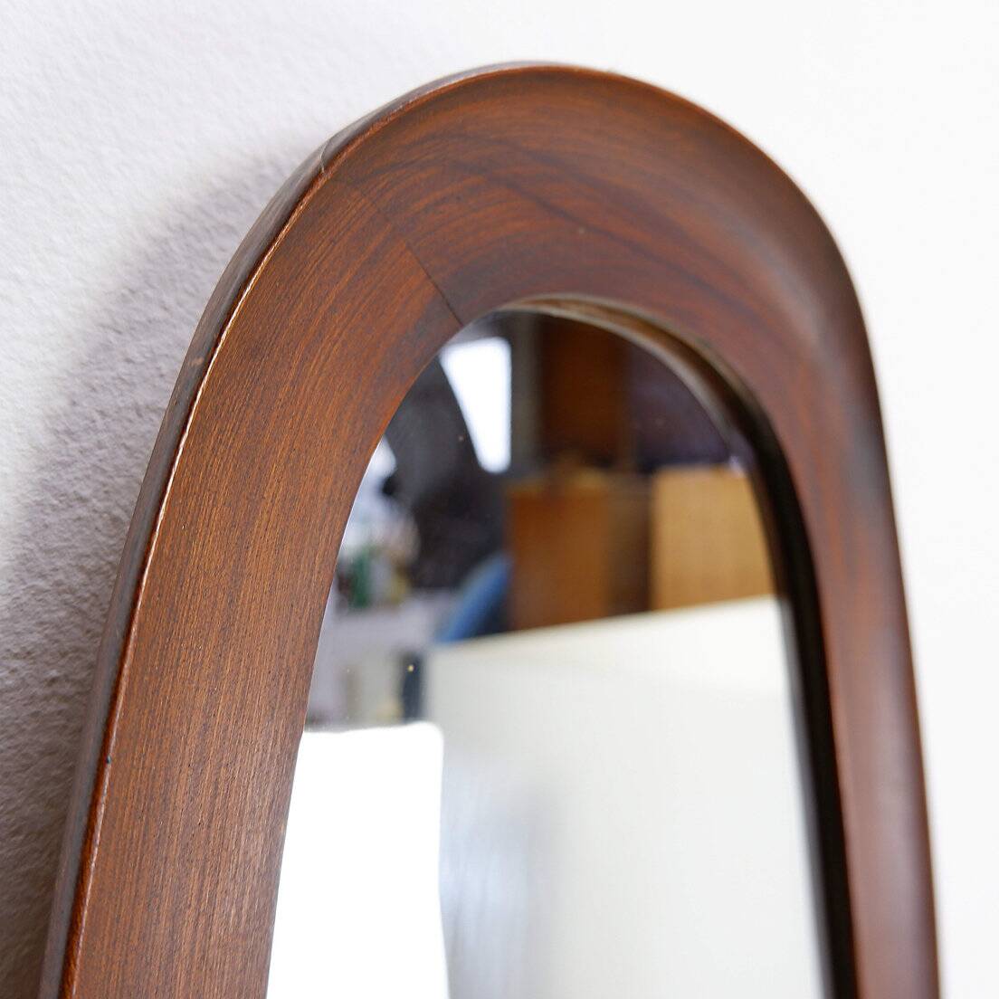 1960s Danish teak mirror H:73cm