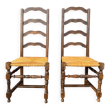 Set of 2 solid wood chairs