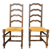 Set of 2 solid wood chairs