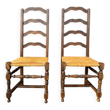 Set of 2 solid wood chairs