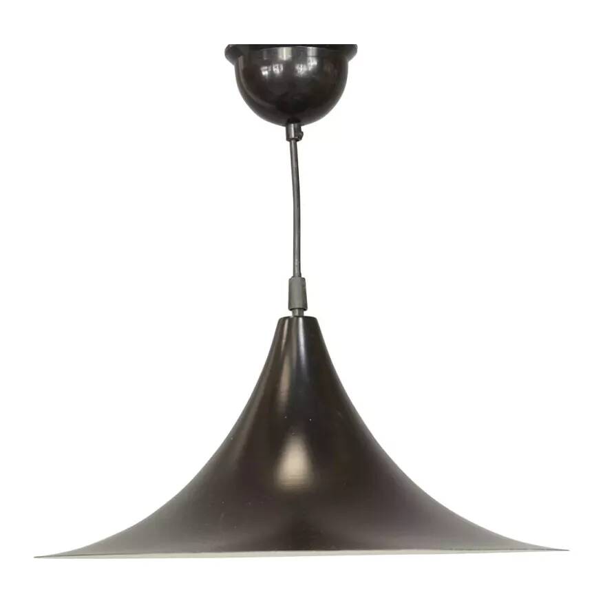 Black lacquered metal pendant light