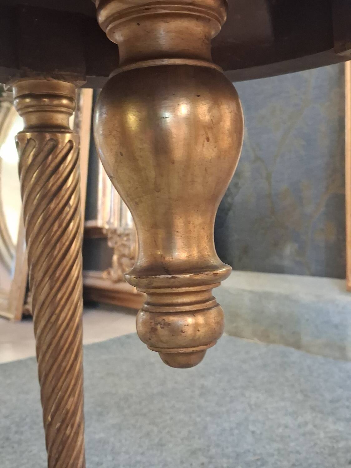 Golden wooden piano stool