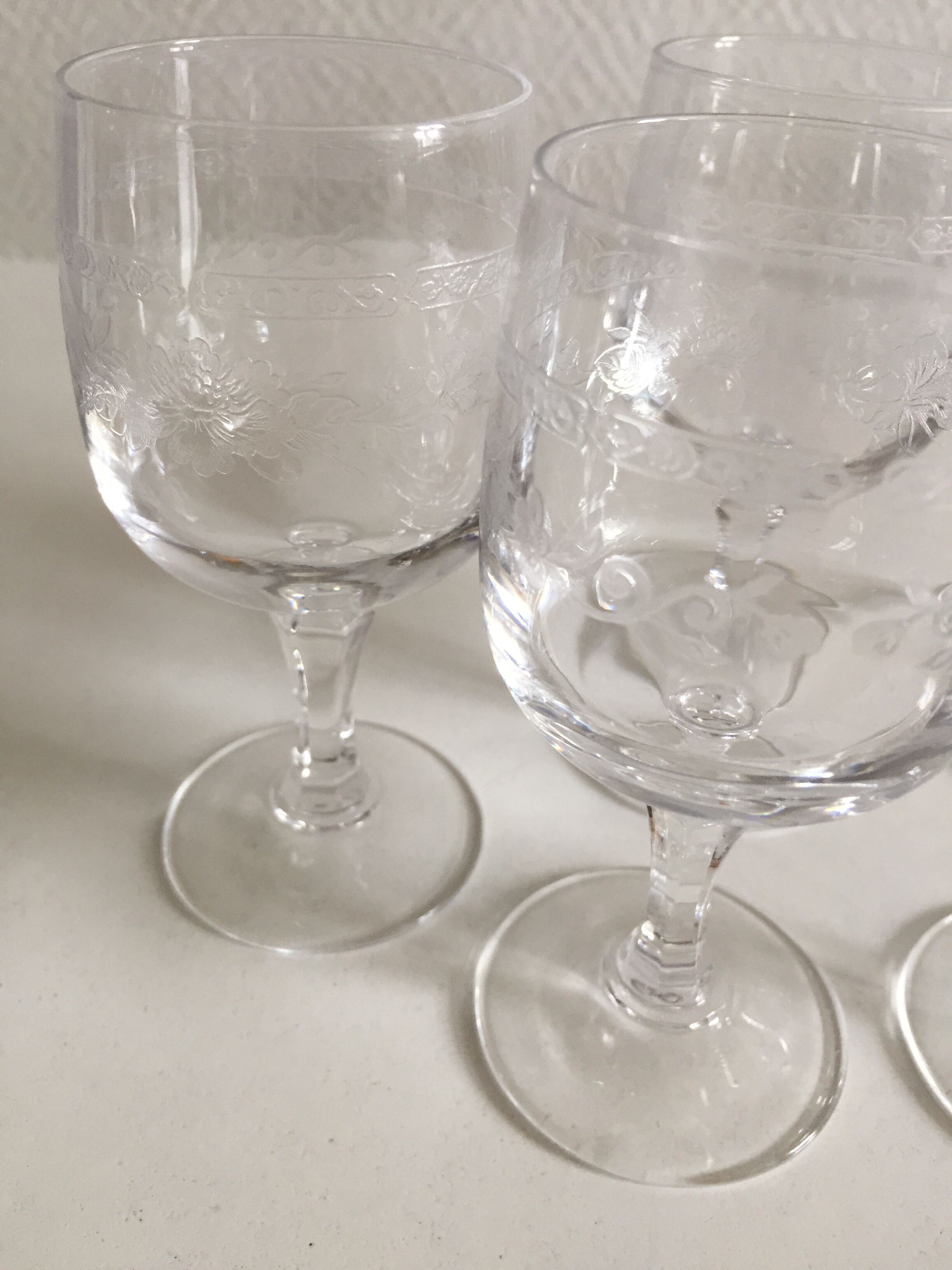 Old crystal foot glasses