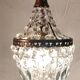 Lustre montgolfière bronze doré et pampilles en cristal