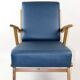 Fauteuil en cuir bleu des années 1970