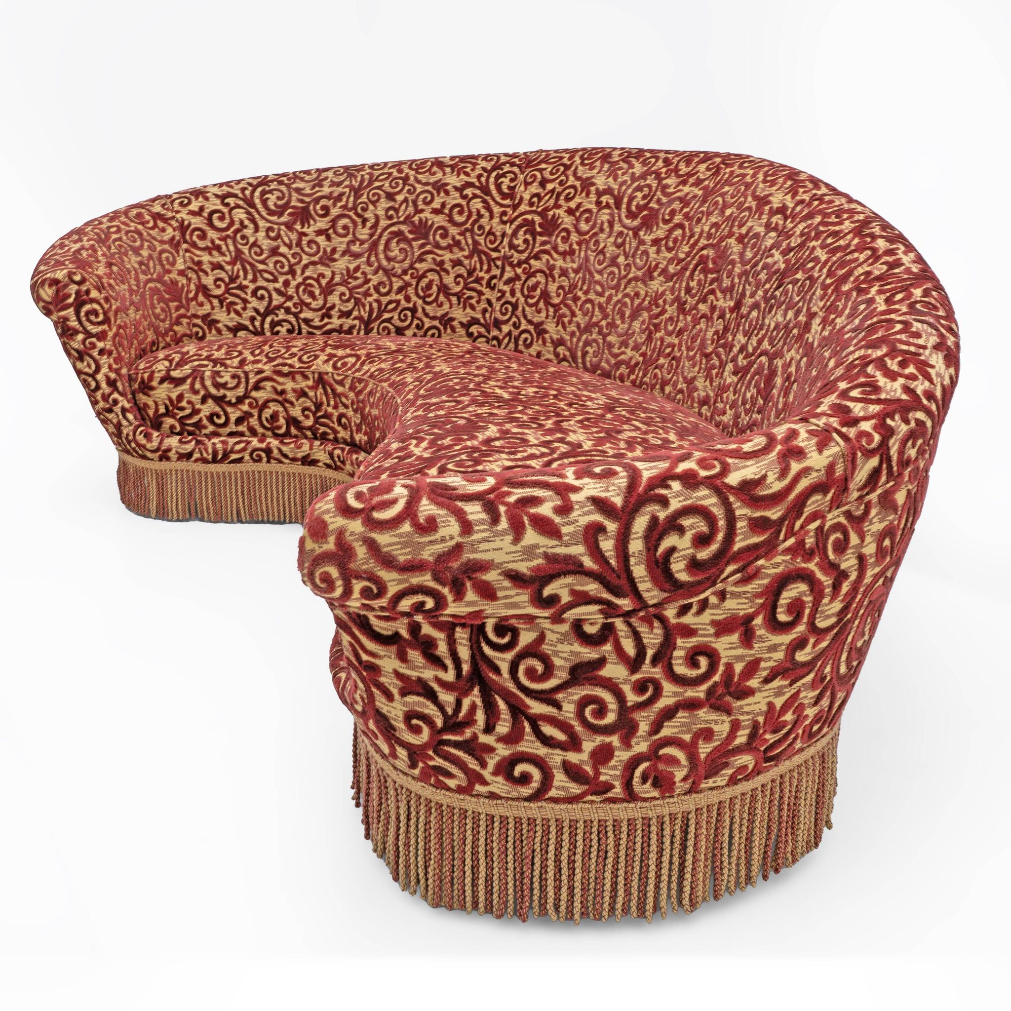 Mid-century Domus Italian Curved Sofa by Federico Munari 1950s