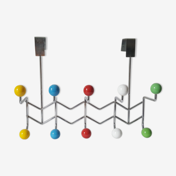 metal coat rack to hang at a door with multicolored balls 10 patères