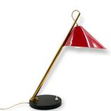 Mid-century red table lamp, Lumen Italy 1960s