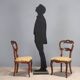 Antique Louis-Philippe chairs in walnut and fabric, 19th century