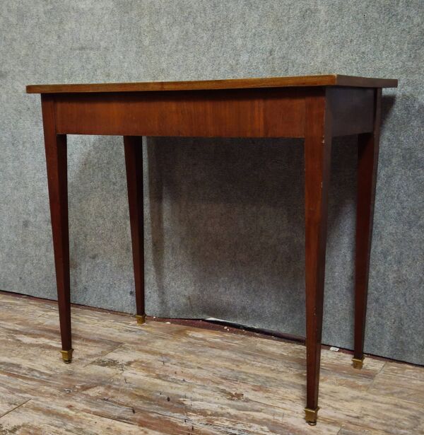 Table de jeu / console ancienne avec plateau marqueté – Style Louis XVI
