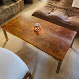 Coffee table - gold metal base with a beautiful patina
