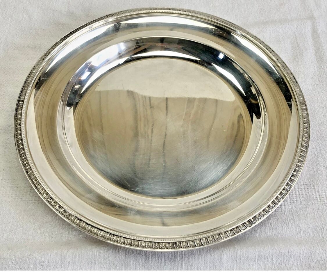 Round semi-hollow plate silver-plated Gallia Christofle Malmaison Empire