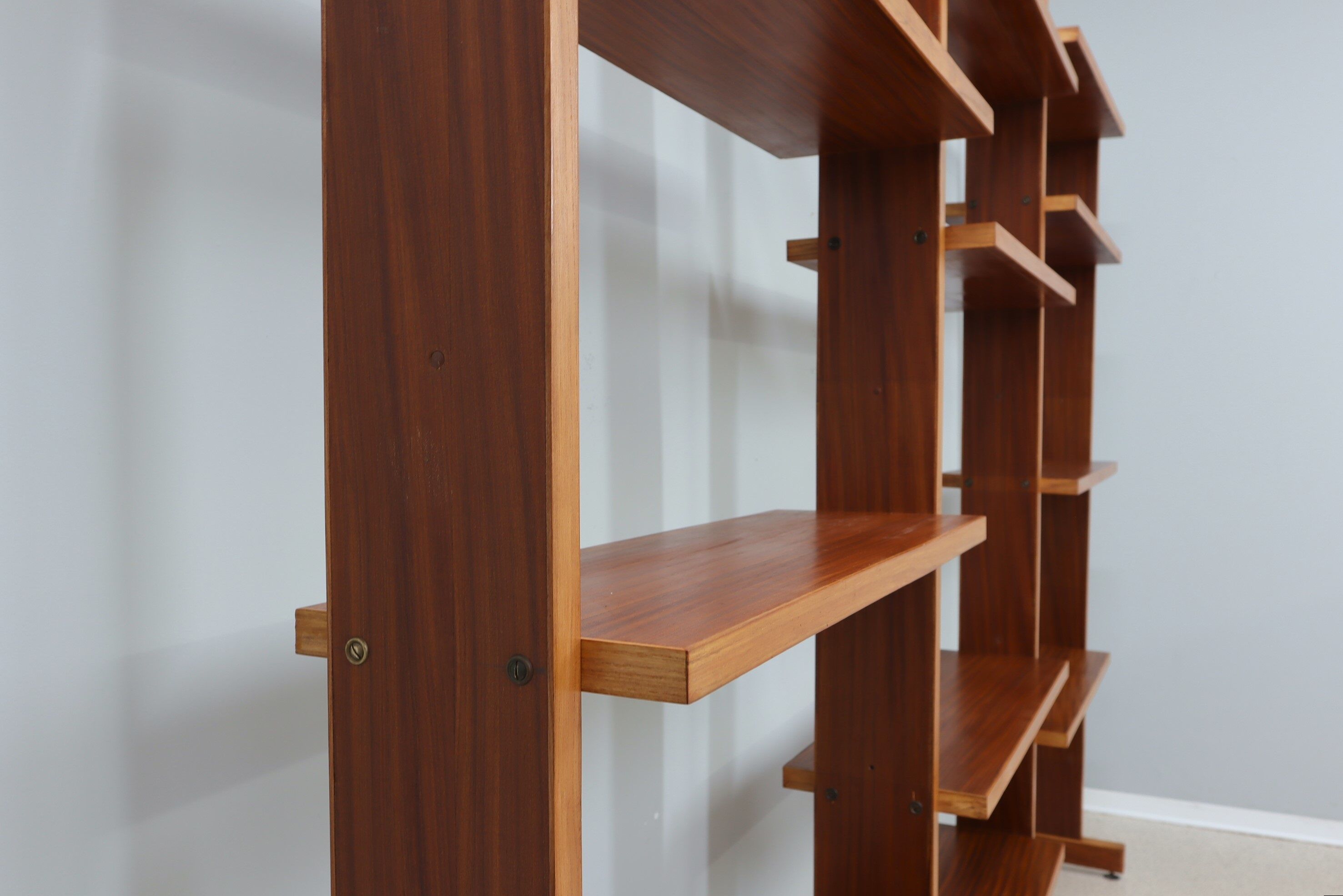 Mid century teak shelves bookcase 1960s
