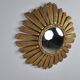 Large vintage golden sunburst mirror 1960s 63cm