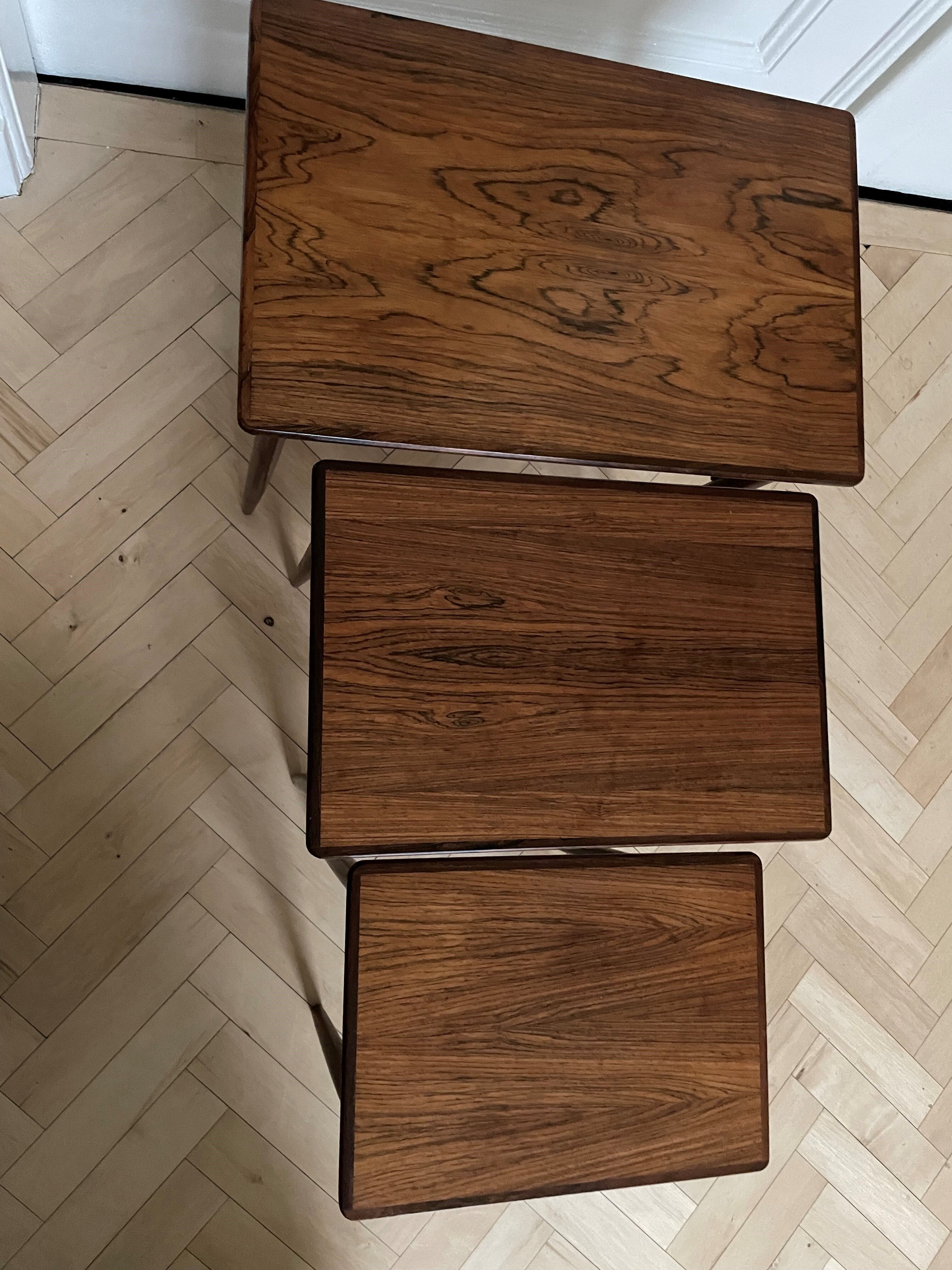 Tables gigognes en palissandre vintage Danemark 1960-1970