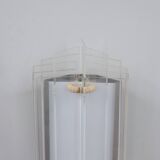 Set of 3 Italian chrome and acrylic blades wall sconces 1970s