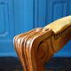 Velvet cabriolet armchair with decorative copper studs.
