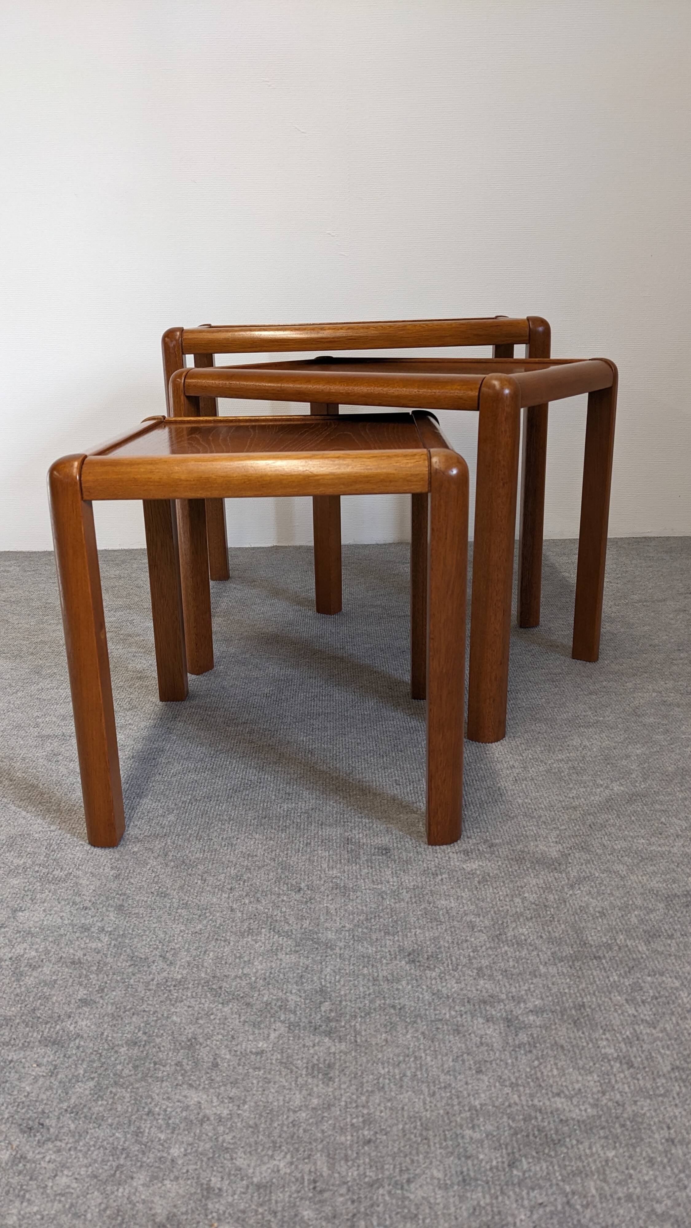 Nesting tables in Scandinavian style, made of teak, circa 1980