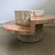 Black-pitched coffee table and faux marble tackle, Italy, 1970