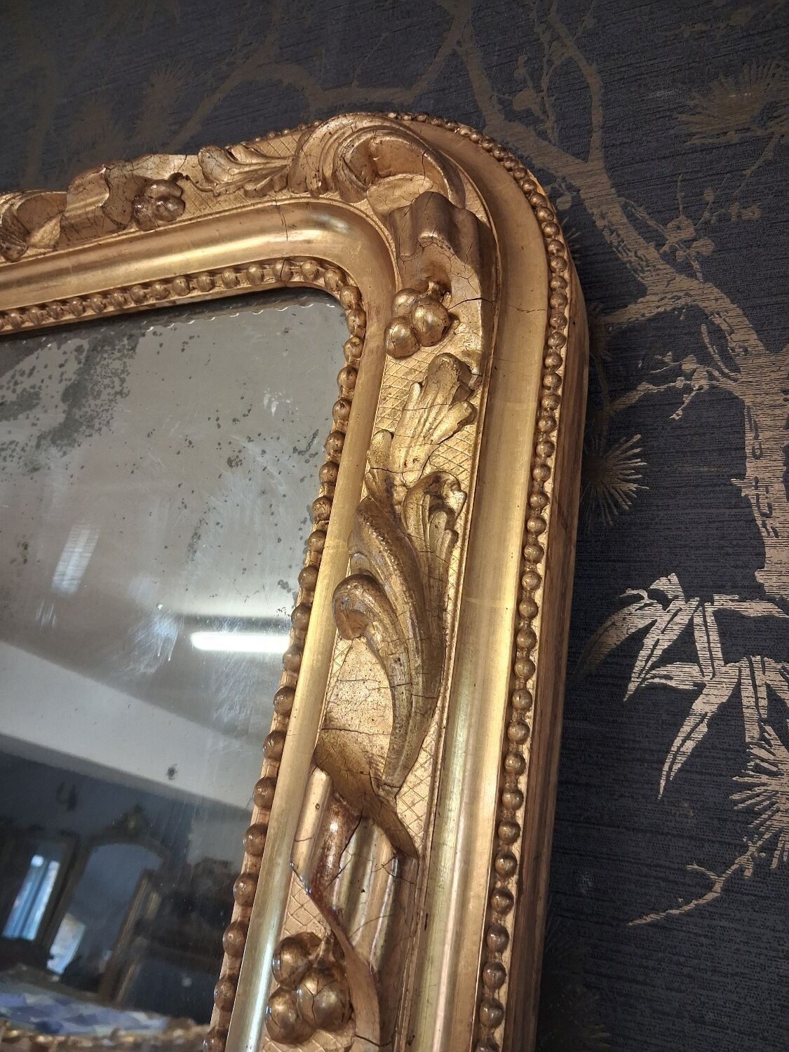 19th-century mirror, 2m x 1.2m.