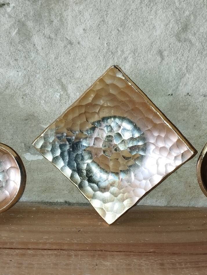 Set of 4 Jie Gantofta enamelled brass ashtrays – playing cards – desi