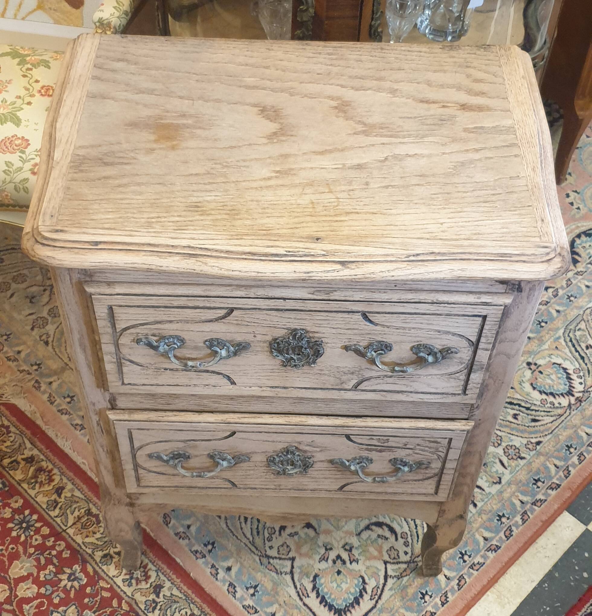 Vintage chest of drawers in natural wood