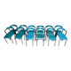 12 chaises bistrot bleues vintage