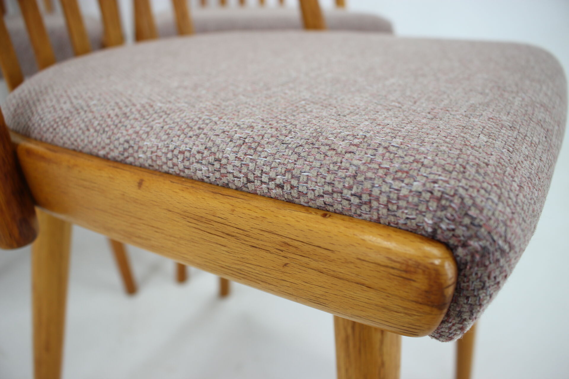 1970s Antonin Suman Set of 4 Oak Dining Chairs, Czechoslovakia