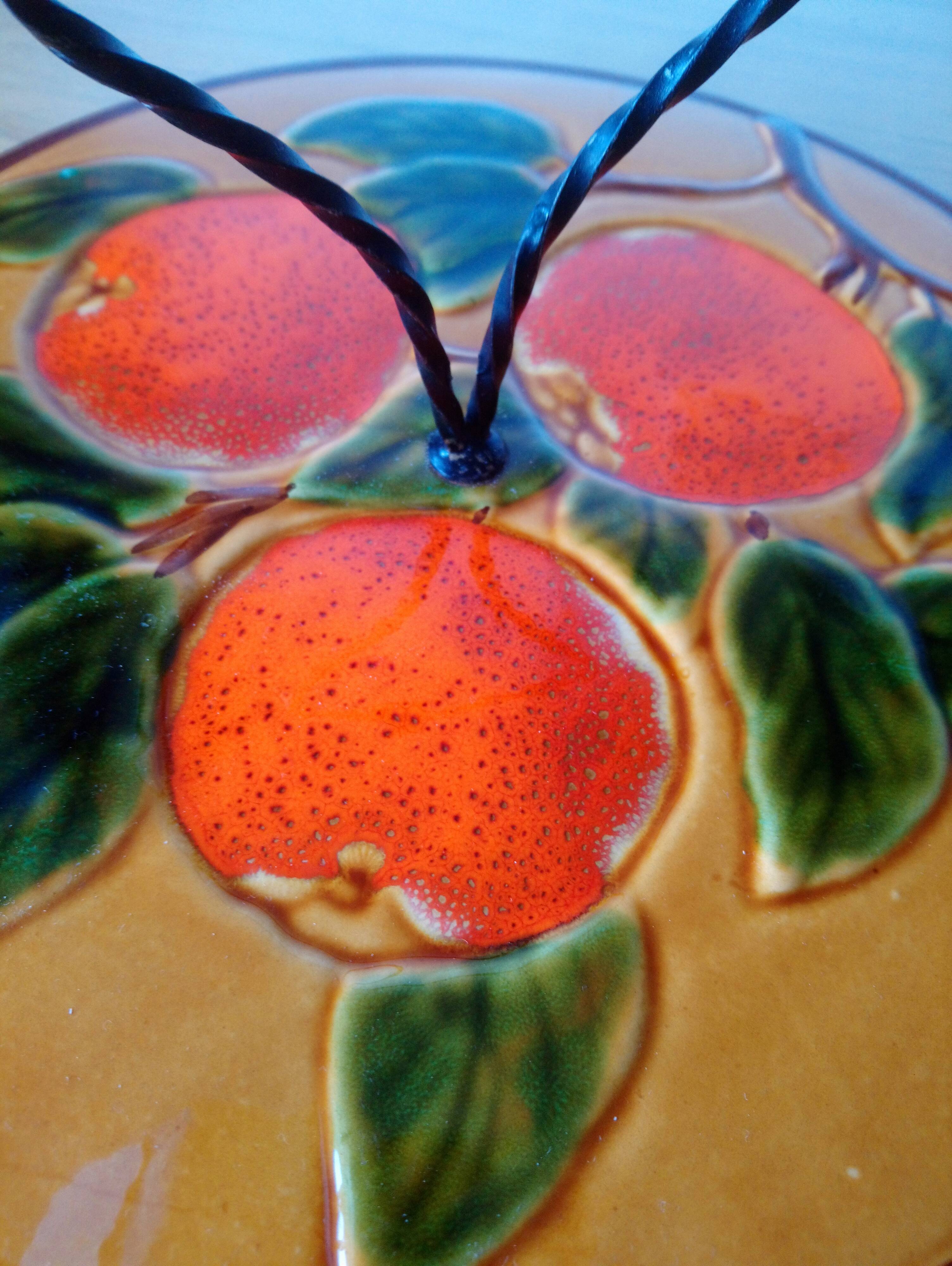 Vallauris cheese tray orange theme year 1970