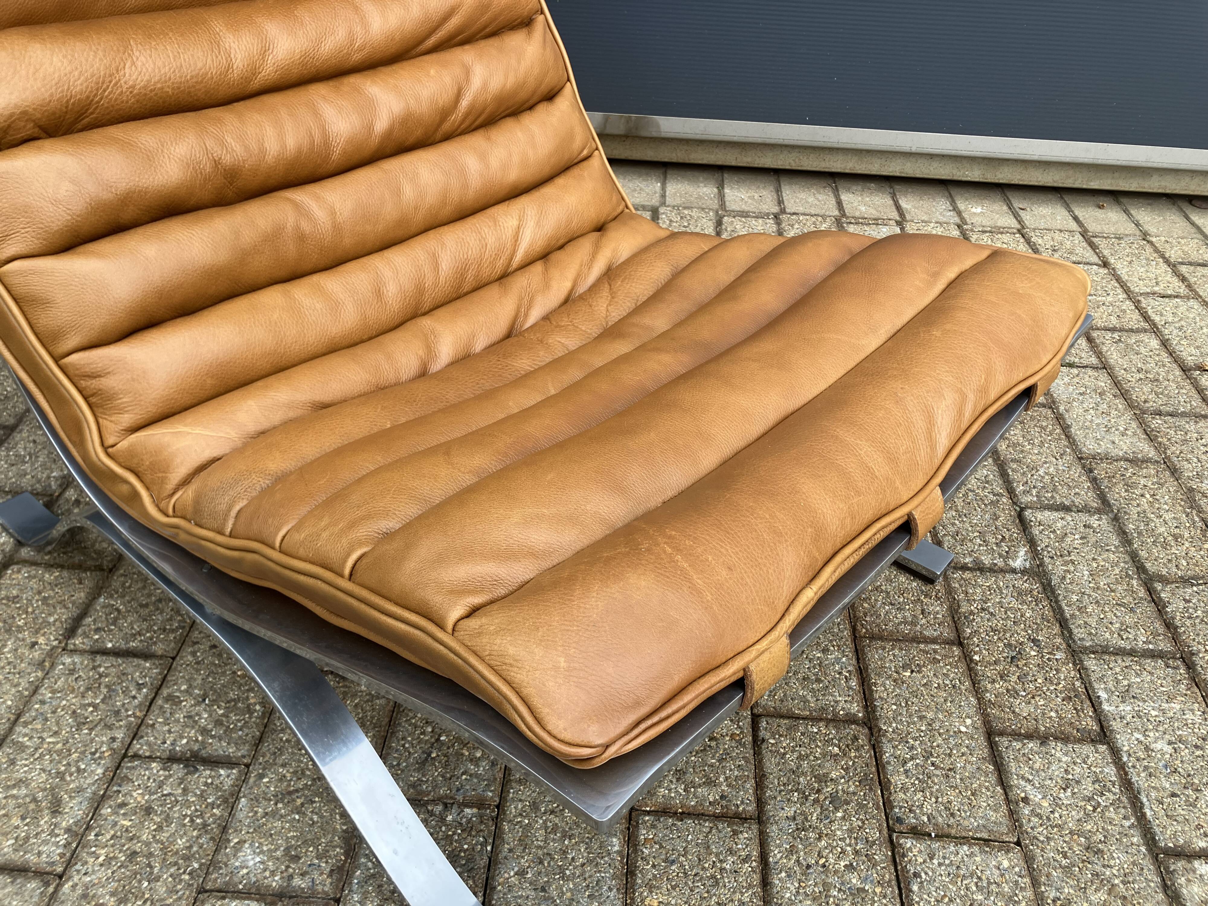 Arne norell ari lounge chair, camel cognac leather nieuwstaat!