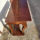 Large console with mahogany butt top red and white marble of the xix th century