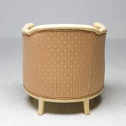 Fine Art Deco Bergère Club Chair Hollywood Regency Style Damask