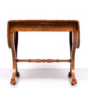 Antique Dutch Empire Burl Wood veneered desk or sofa table
