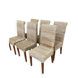 6 abaca banana rattan chairs
