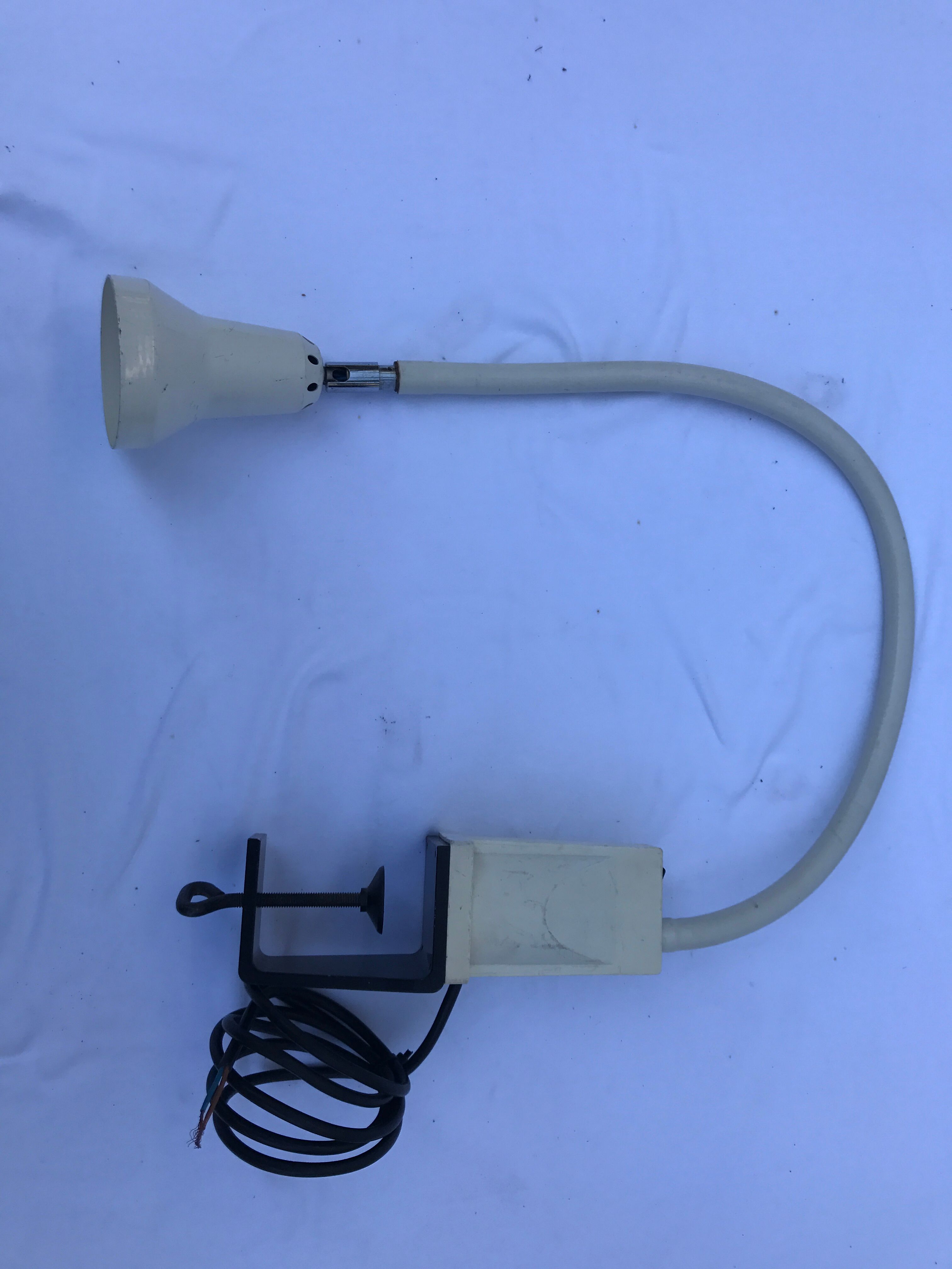 Lampe médicale architecte bras flexible & tête metal blanc