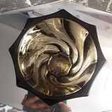 Vintage thick glass elipse vase