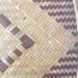 Two-tone braided bamboo tray and lacquered wood.