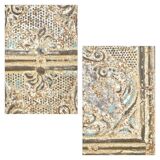 Decorative sheet metal wall plaque and wooden frame