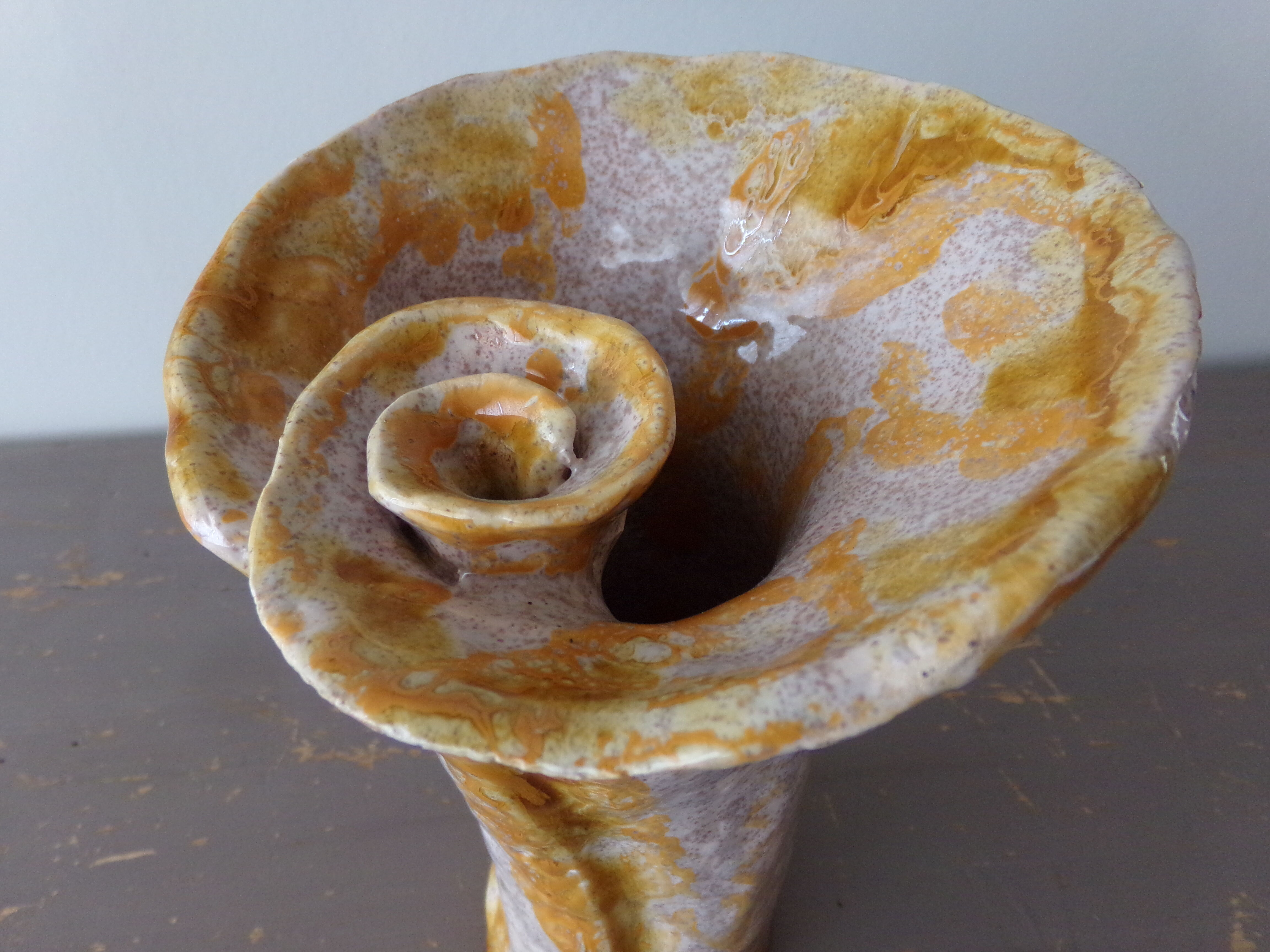 Rolled ceramic vase