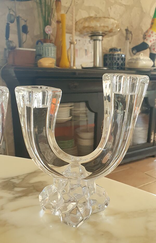 Paire de bougeoirs Cristal de Vannes
