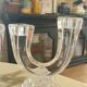 Pair of Vannes crystal candlesticks