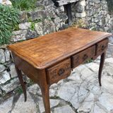 Louis XV style carved solid oak writing table, 19th century