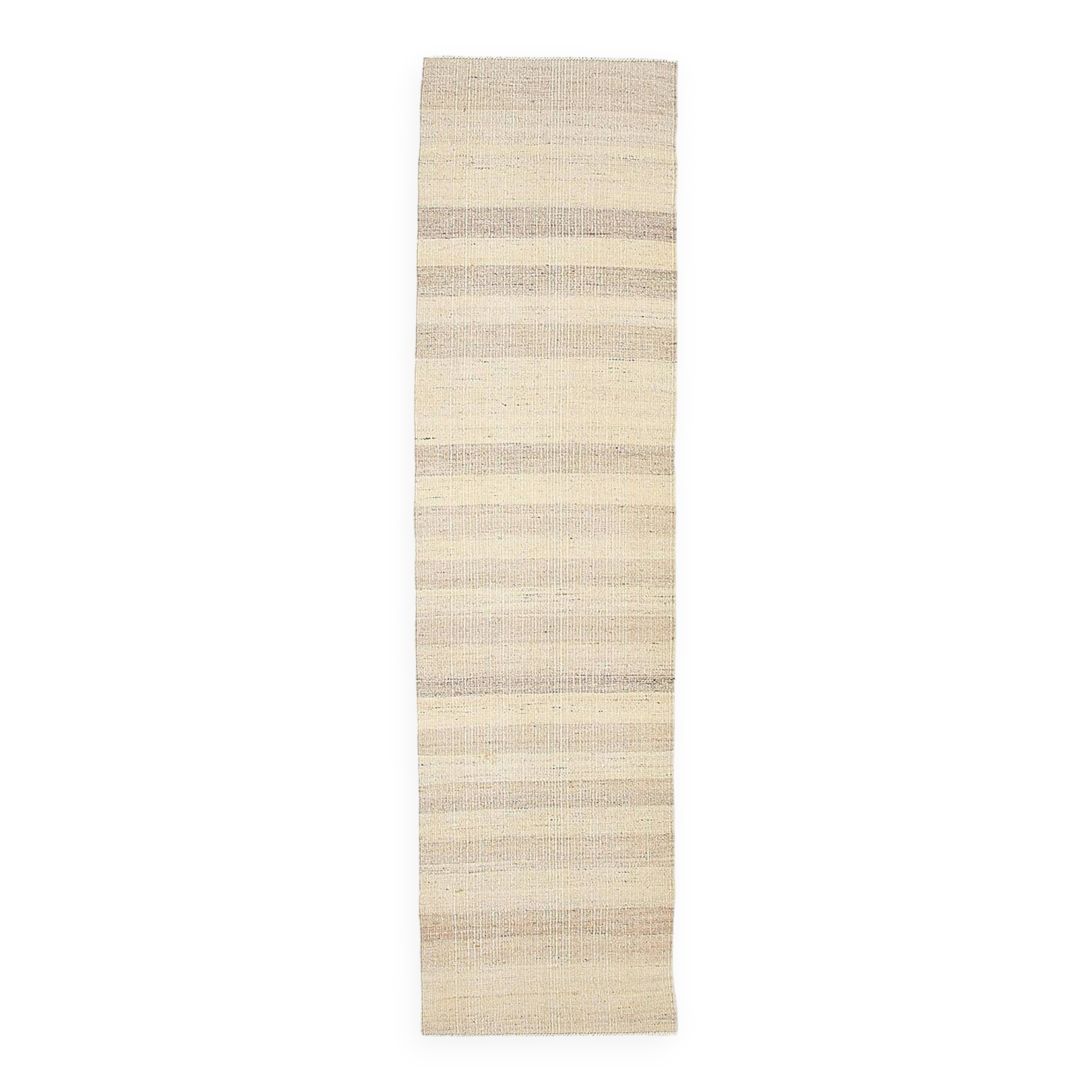 Tapis kilim de couloir en jute beige et marron
