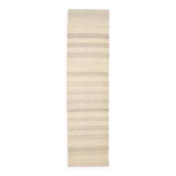 Tapis kilim de couloir en jute beige et marron