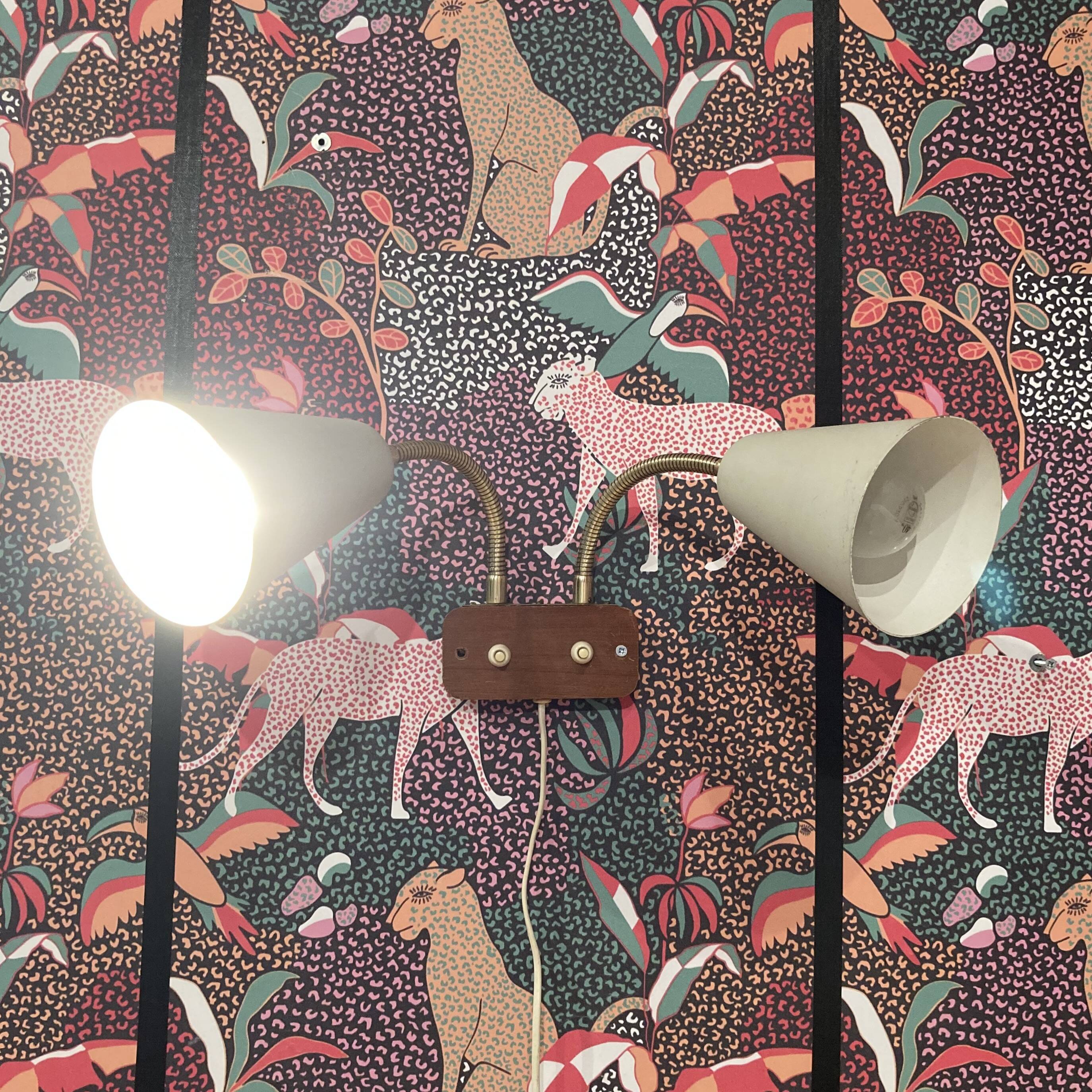 Large double wall light, Scandinavian design, 1950s